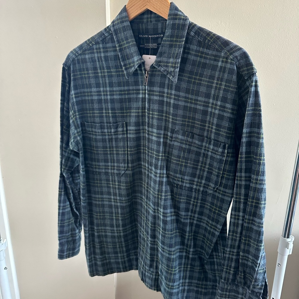 Vintage Club Monaco Zip up Flannel